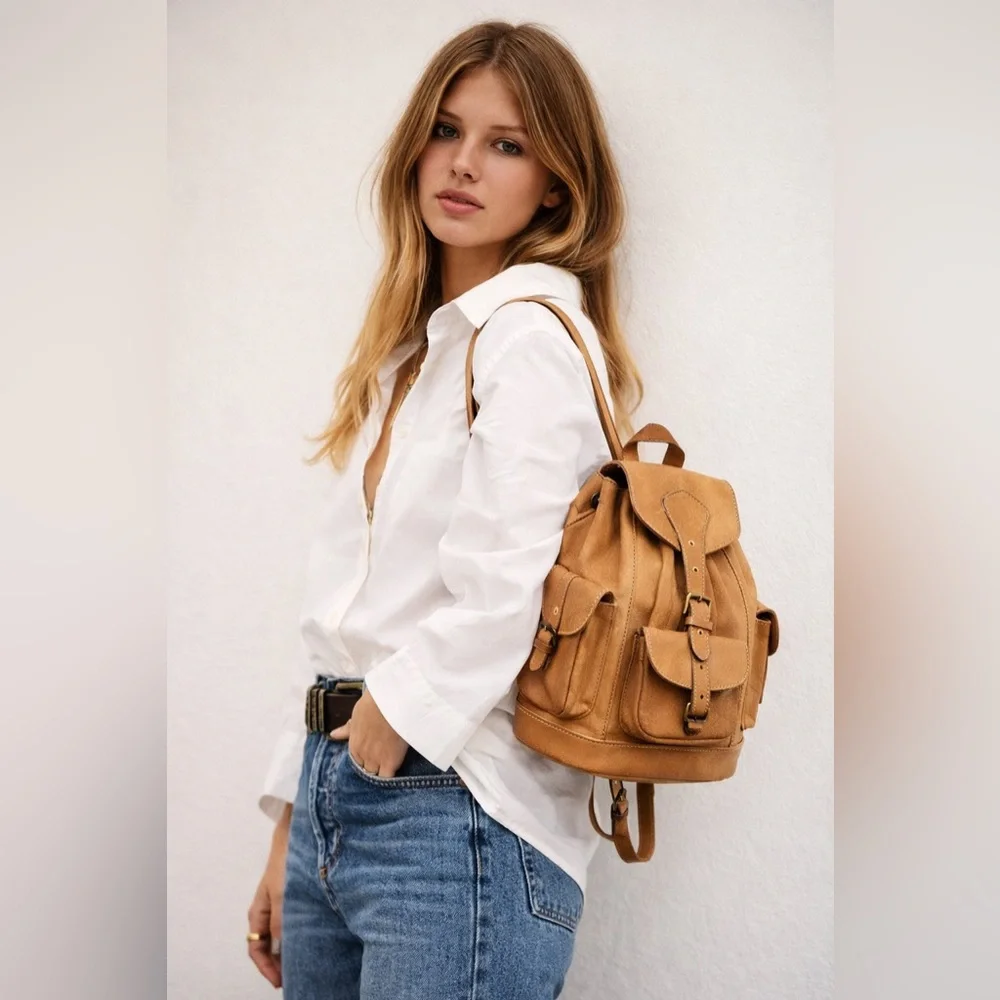 Handmade Leather backpack - Picture 1 of 7